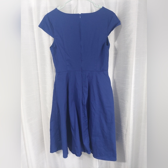 Women's Cap Sleeve 1950s Retro Vintage Cocktail Swing Dresses with Pocket Medium - Picture 10 of 12